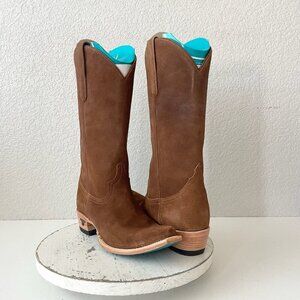 Lane EMMA JANE Womens Cowboy Boots 8.5 Toffee Suede Western Cowgirl Mid Calf